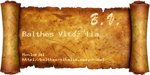 Balthes Vitália névjegykártya